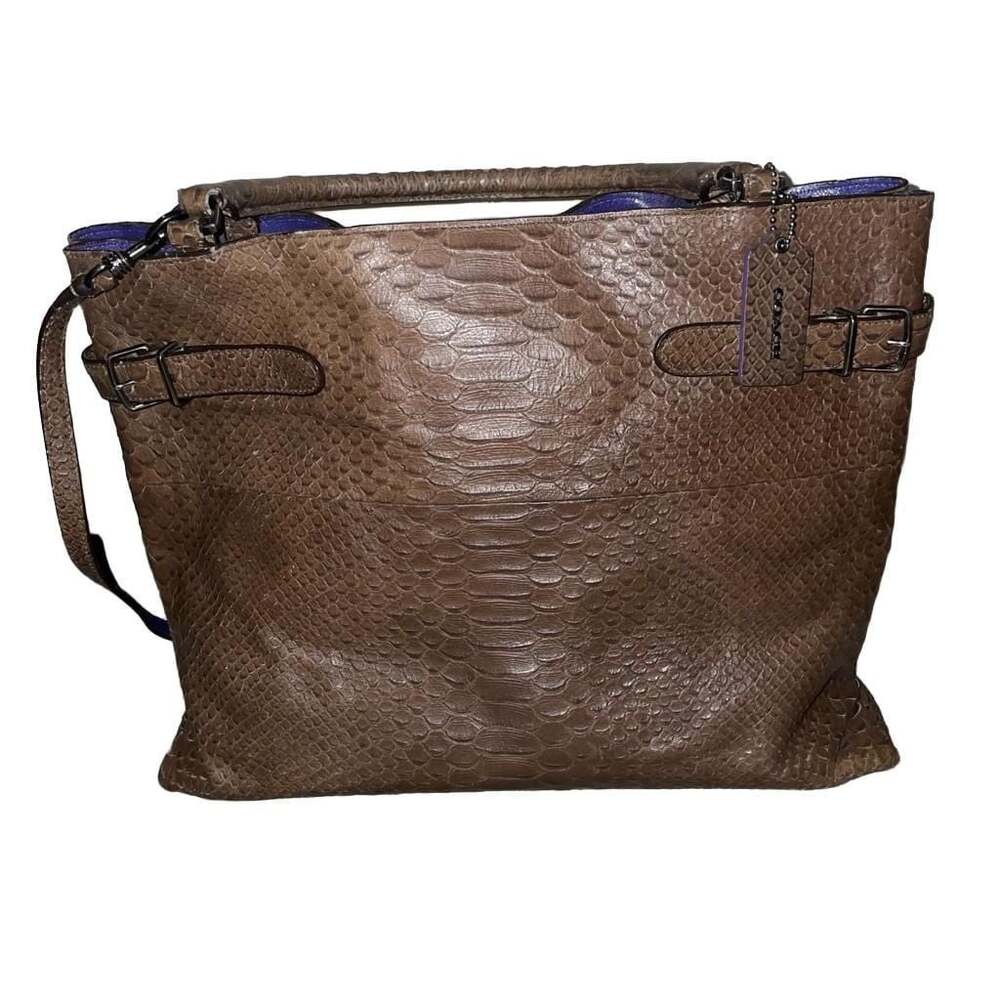 Coach 23974 Python Embossed Leather Purple Interior